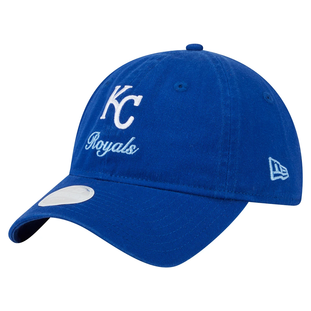 Women's New Era Royal Kansas City Royals Preppy Team 9TWENTY Adjustable Hat
