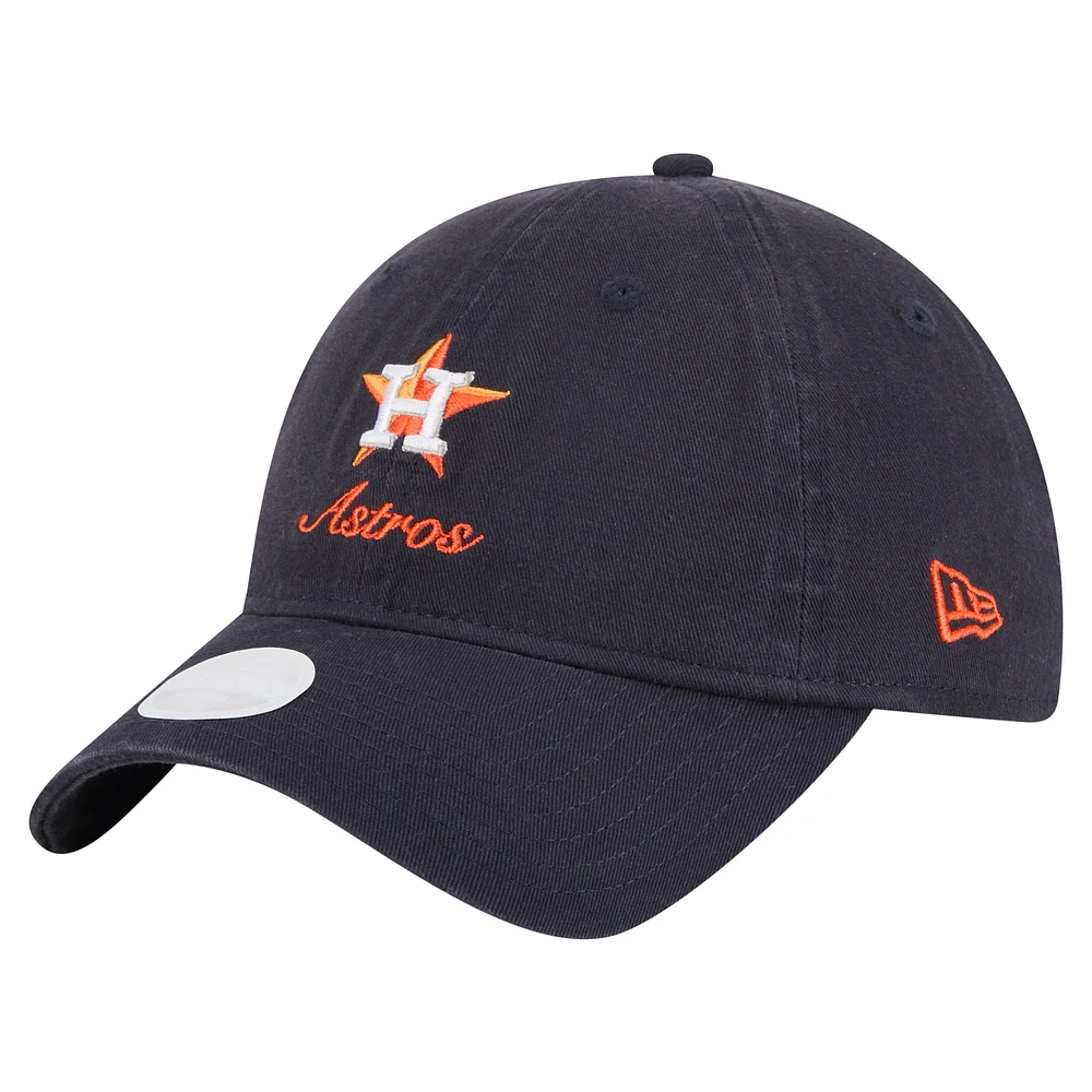 Women's New Era Navy Houston Astros Preppy Team 9TWENTY Adjustable Hat