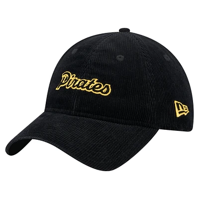 Women's New Era Black Pittsburgh Pirates Corduroy 9TWENTY Adjustable Hat
