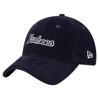 Women's New Era Navy New York Yankees Corduroy 9TWENTY Adjustable Hat
