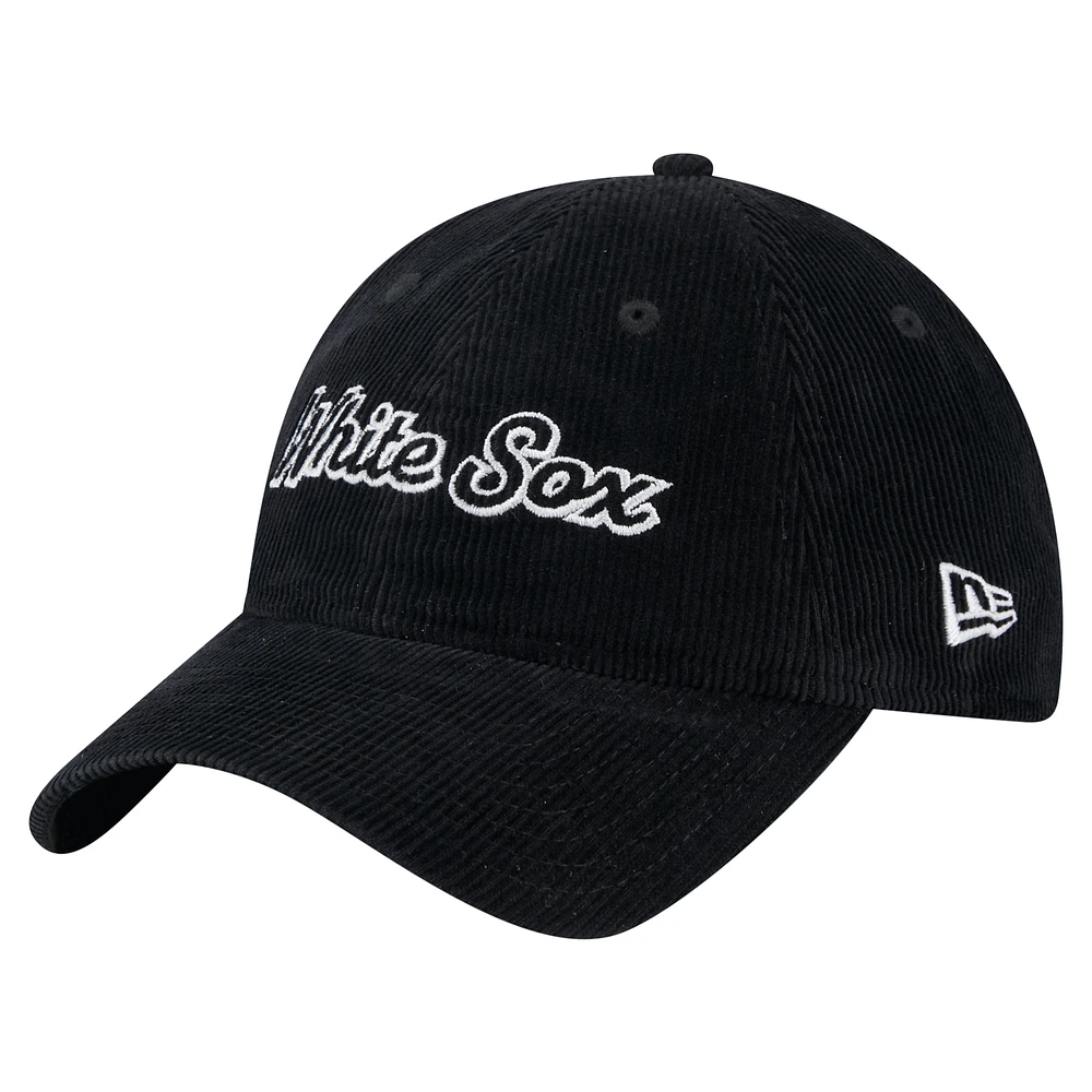 Women's New Era Black Chicago White Sox Corduroy 9TWENTY Adjustable Hat