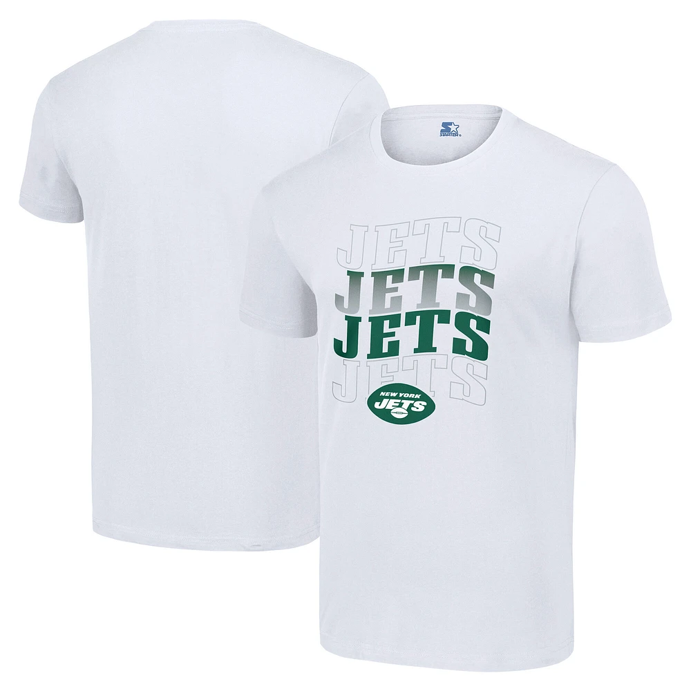 Men's Starter White New York Jets Four Name T-Shirt