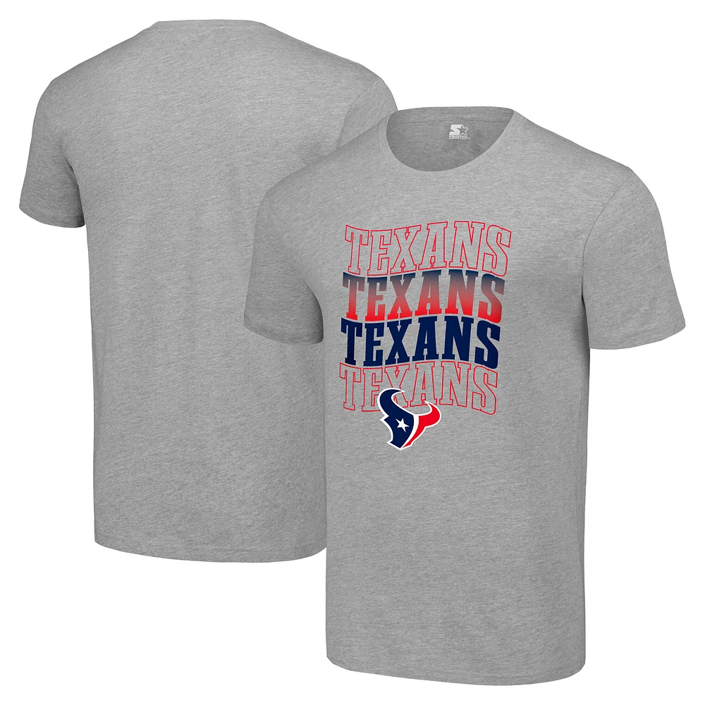 Men's Starter Heather Gray Houston Texans Four Name T-Shirt