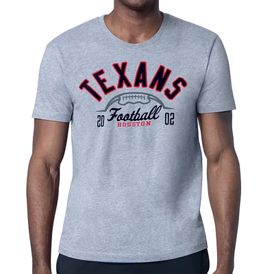 Men's Starter Heather Gray Houston Texans Half Ball Logo T-Shirt