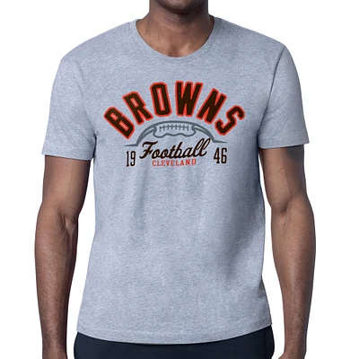 Men's Starter Heather Gray Cleveland Browns Half Ball Logo T-Shirt