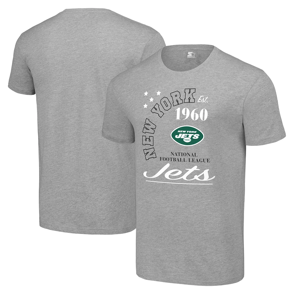Men's Starter Heather Gray New York Jets Arch City T-Shirt