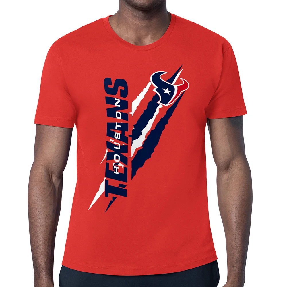 Men's Starter Red Houston Texans Color Scratch T-Shirt