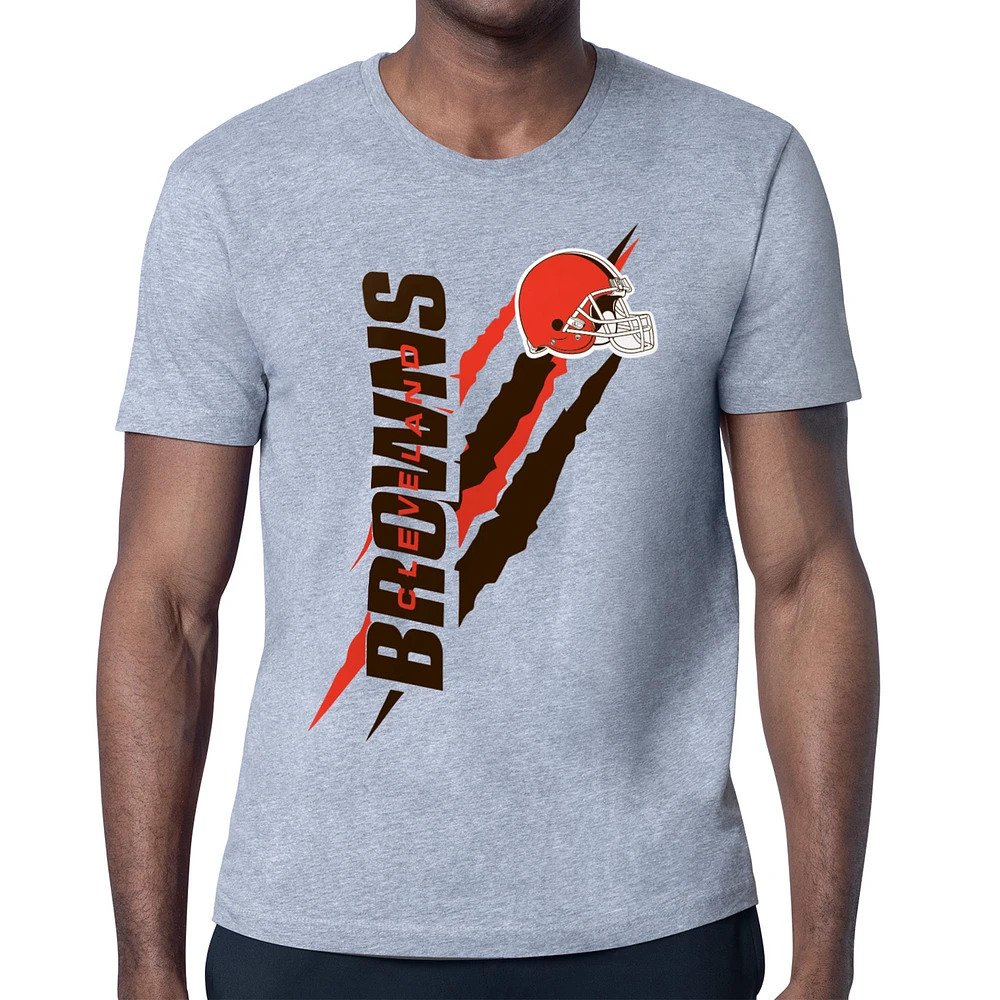 Men's Starter Heather Gray Cleveland Browns Color Scratch T-Shirt
