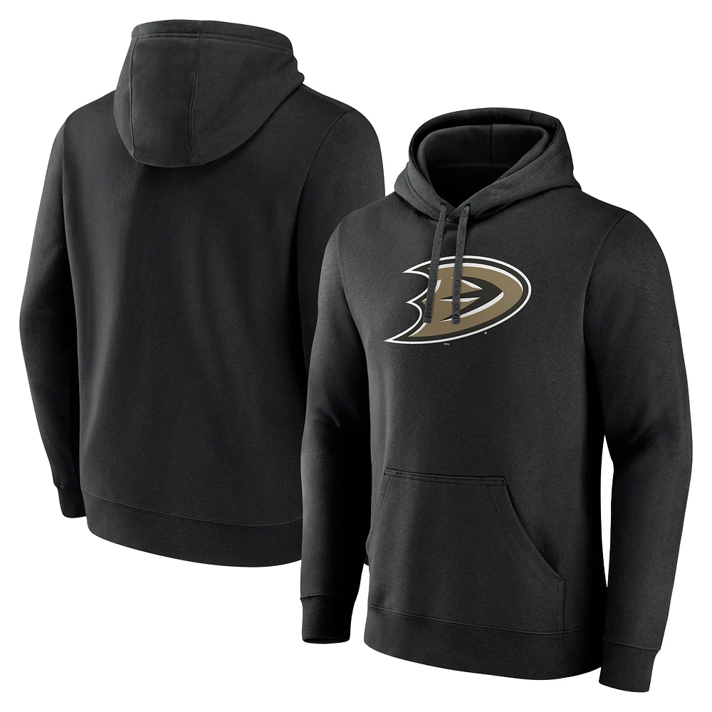 Men's Black Anaheim Ducks Secondary Logo Pullover Sweatshirt