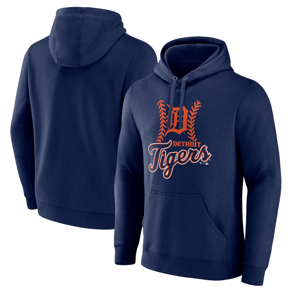 Men's Navy Detroit Tigers Fastball Pullover Hoodie