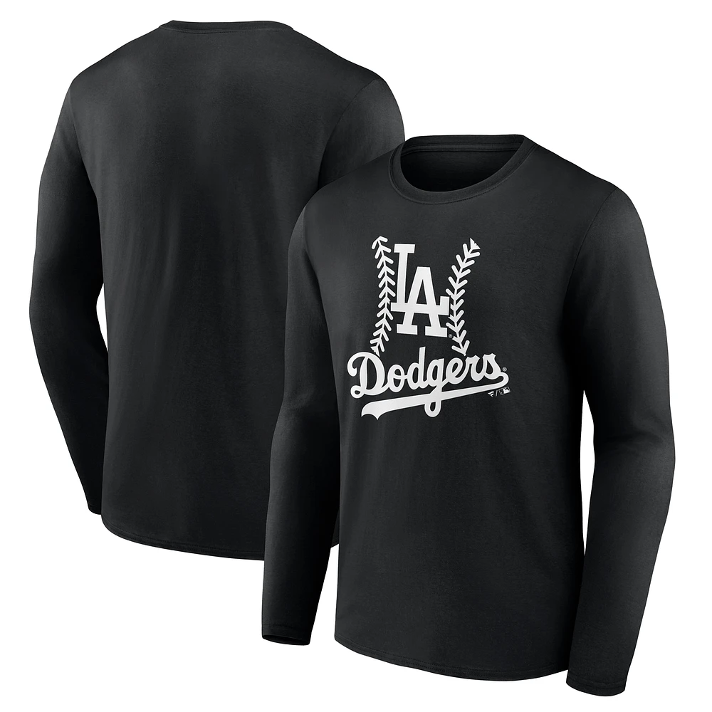 Men's Black Los Angeles Dodgers Fastball Long Sleeve T-Shirt