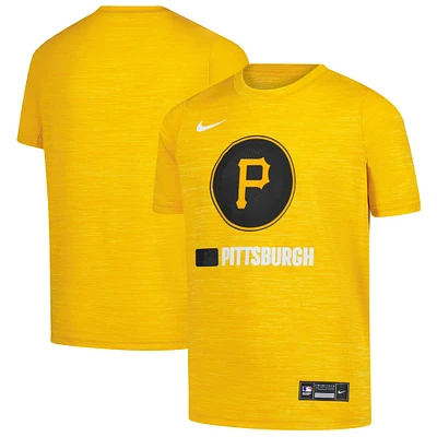 Youth Nike Gold Pittsburgh Pirates Authentic Collection City Connect Velocity Performance T-Shirt