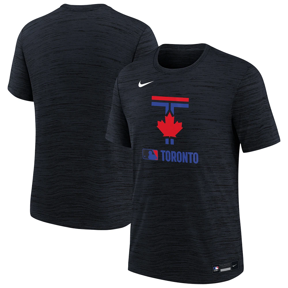 Youth Nike Navy Toronto Blue Jays Authentic Collection City Connect Velocity Performance T-Shirt
