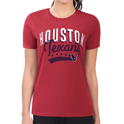 Women's G-III 4Her by Carl Banks Red Houston Texans Super-Slim Fit Lightweight Filigree Team T-Shirt