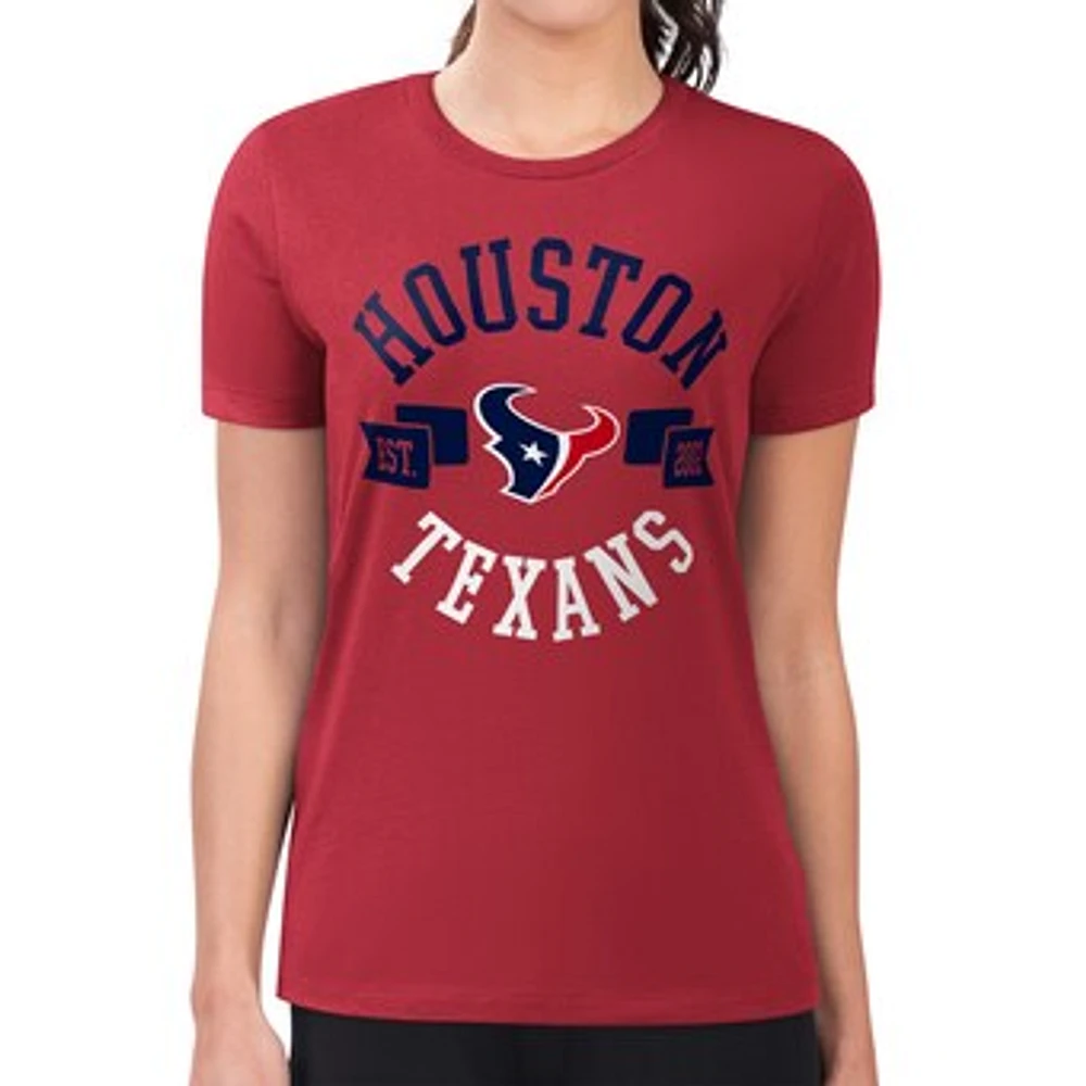 Women's G-III 4Her by Carl Banks Houston Texans Super-Slim Fit Lightweight Round Team Graphic T-Shirt