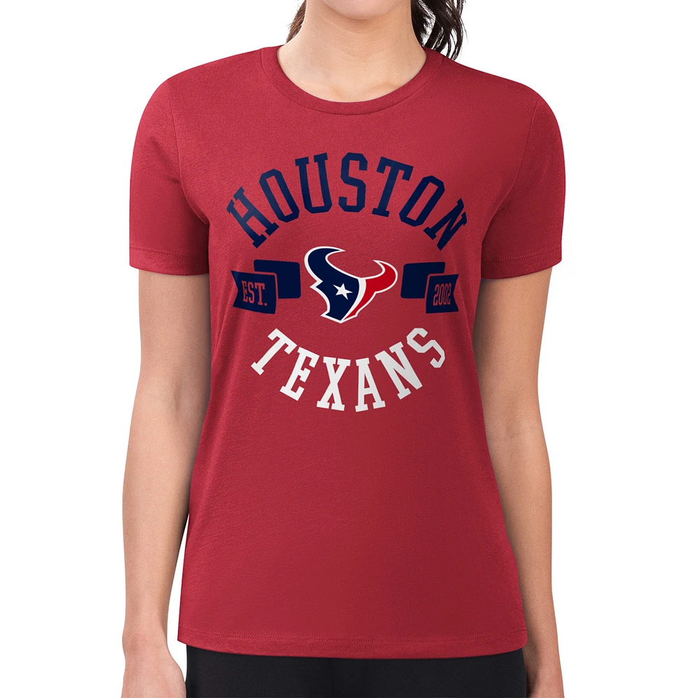 Women's G-III 4Her by Carl Banks Houston Texans Super-Slim Fit Lightweight Round Team Graphic T-Shirt