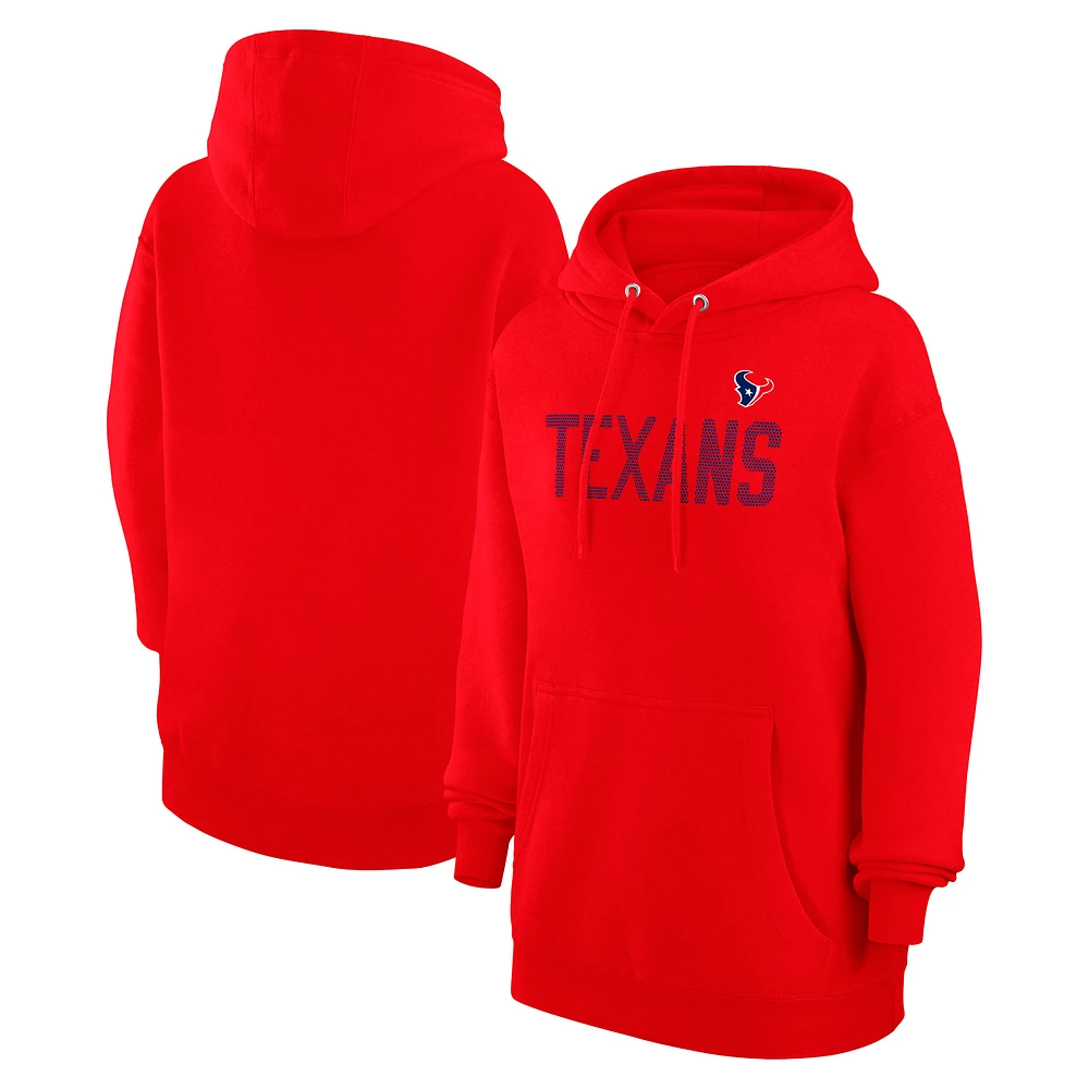 Women's G-III 4Her by Carl Banks Red Houston Texans Dot Print Tri-Blend Fleece Pullover Hoodie