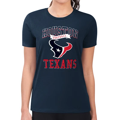 Women's G-III 4Her by Carl Banks Navy Houston Texans Super-Slim Fit Lightweight Team Logo Graphic T-Shirt