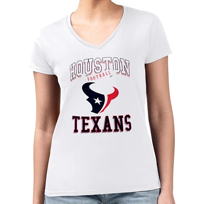 Women's G-III 4Her by Carl Banks Houston Texans Super-Slim Fit Lightweight Team Logo Graphic V-Neck T-Shirt