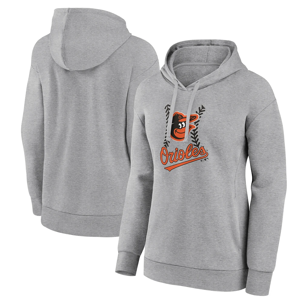 Women's Gray Baltimore Orioles Fastball Pullover Hoodie