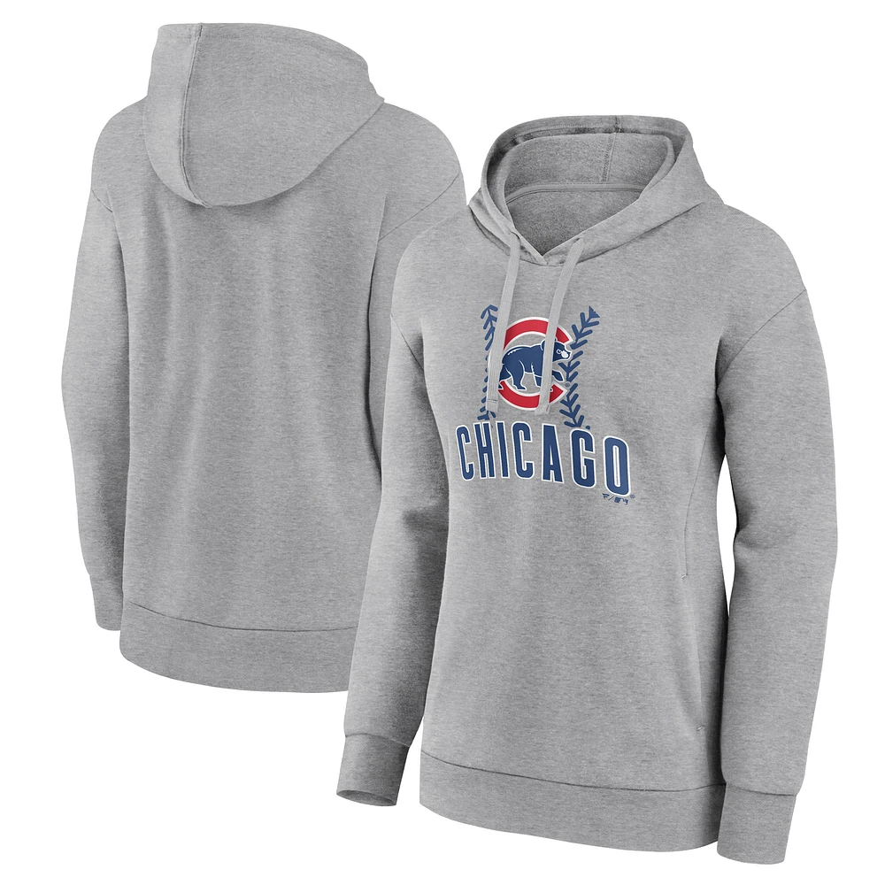 Women's Gray Chicago Cubs Fastball Pullover Hoodie