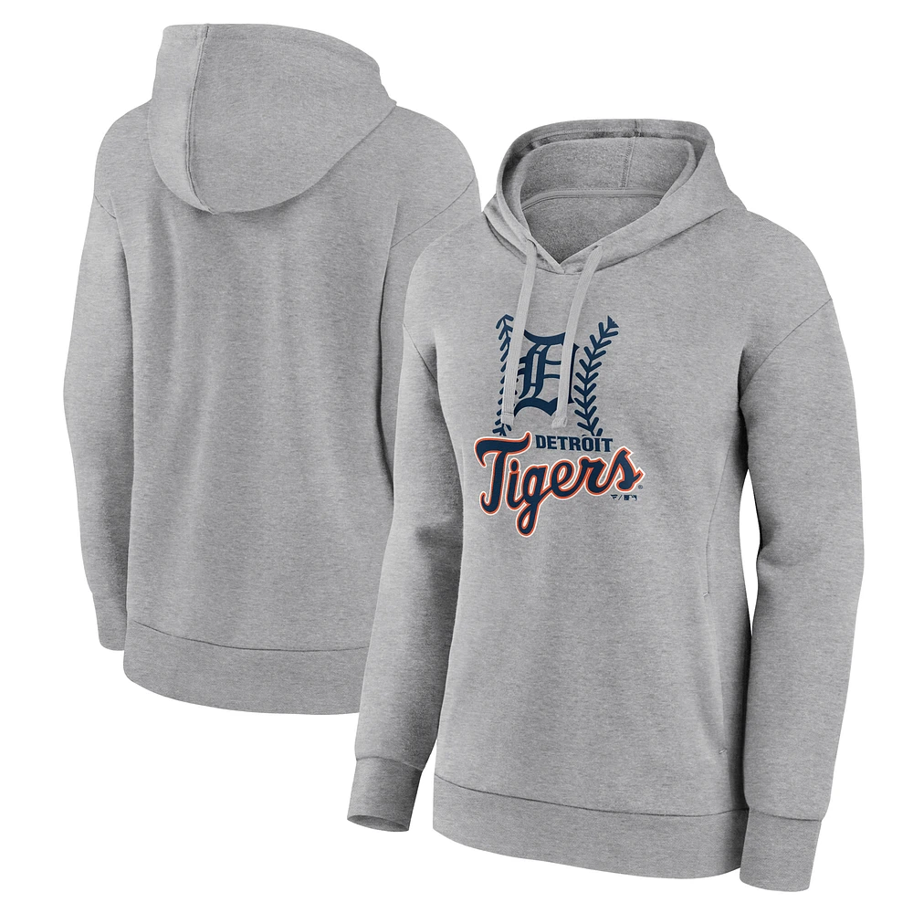 Women's Gray Detroit Tigers Fastball Pullover Hoodie