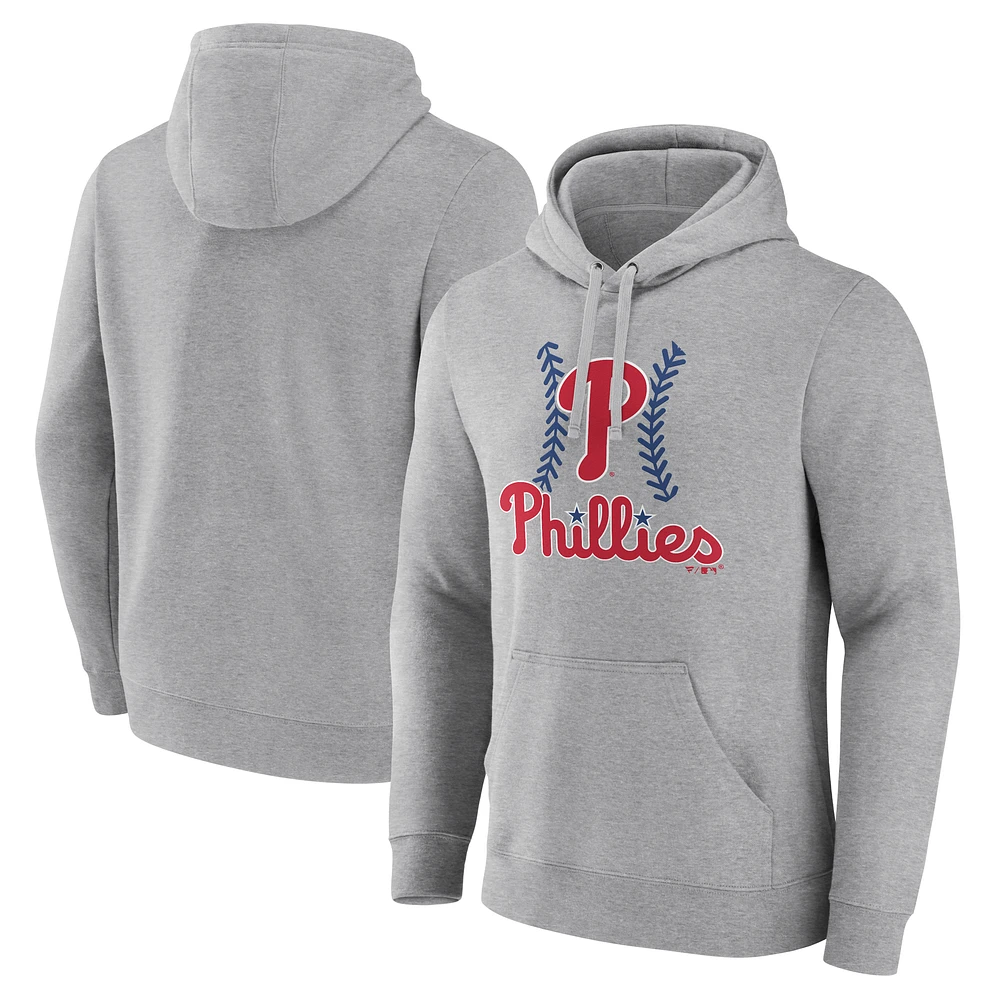 Men's Gray Philadelphia Phillies Fastball Pullover Hoodie
