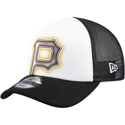 Toddler New Era White/Black Pittsburgh Pirates Painted A-Frame 9FORTY Trucker Adjustable Hat