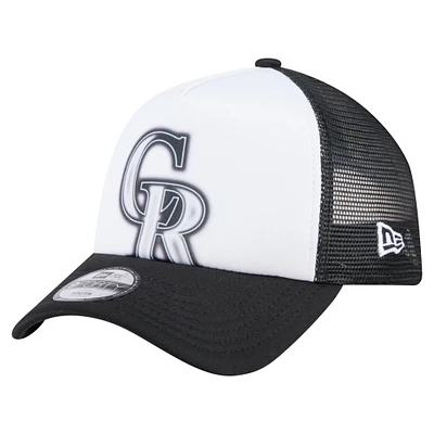 Toddler New Era White/Black Colorado Rockies Painted A-Frame 9FORTY Trucker Adjustable Hat