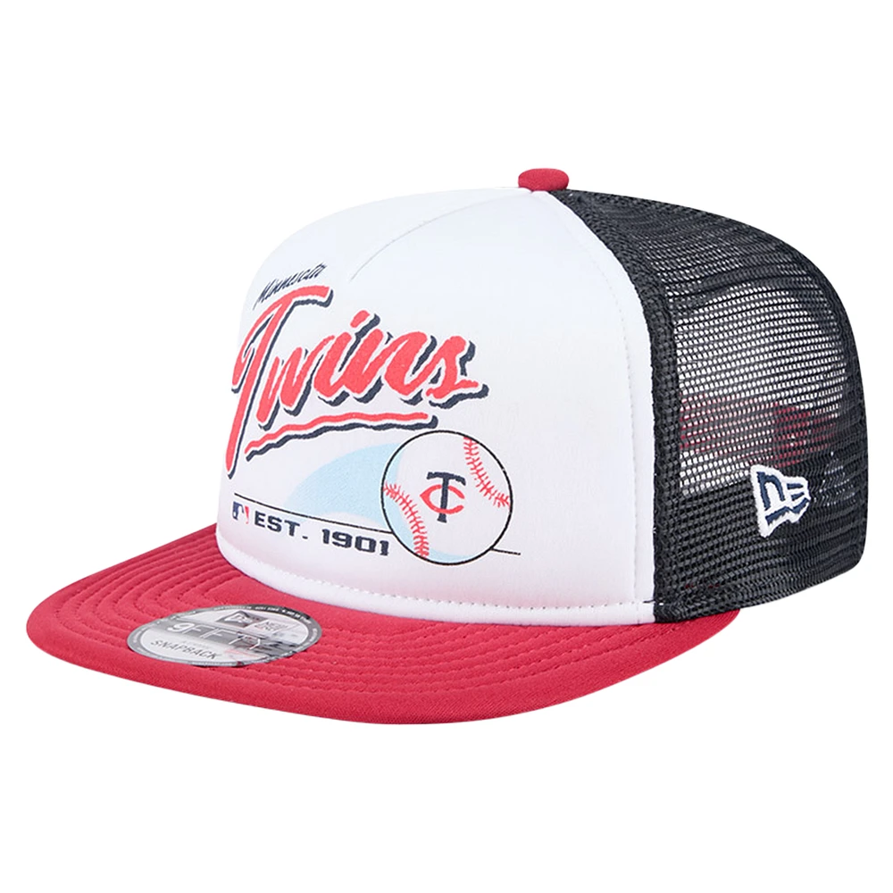 Youth New Era White Minnesota Twins Retro 9FIFTY Snapback Hat