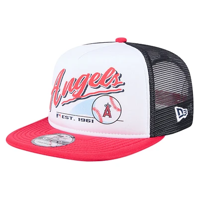 Youth New Era White Los Angeles Angels Retro 9FIFTY Snapback Hat
