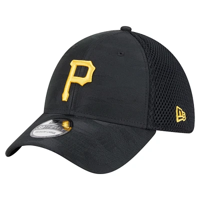 Youth New Era Black Pittsburgh Pirates Camo 39THIRTY Flex Hat
