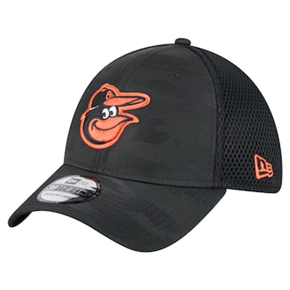 Youth New Era Black Baltimore Orioles Camo 39THIRTY Flex Hat