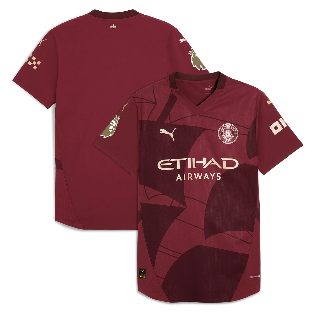 Men's Puma Burgundy Manchester City 2024/25 Third Authentic Jersey