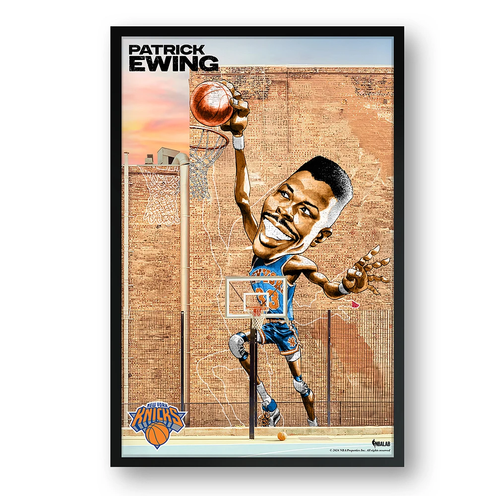 Patrick Ewing New York Knicks Framed 14" x 20" Player Caricature Art