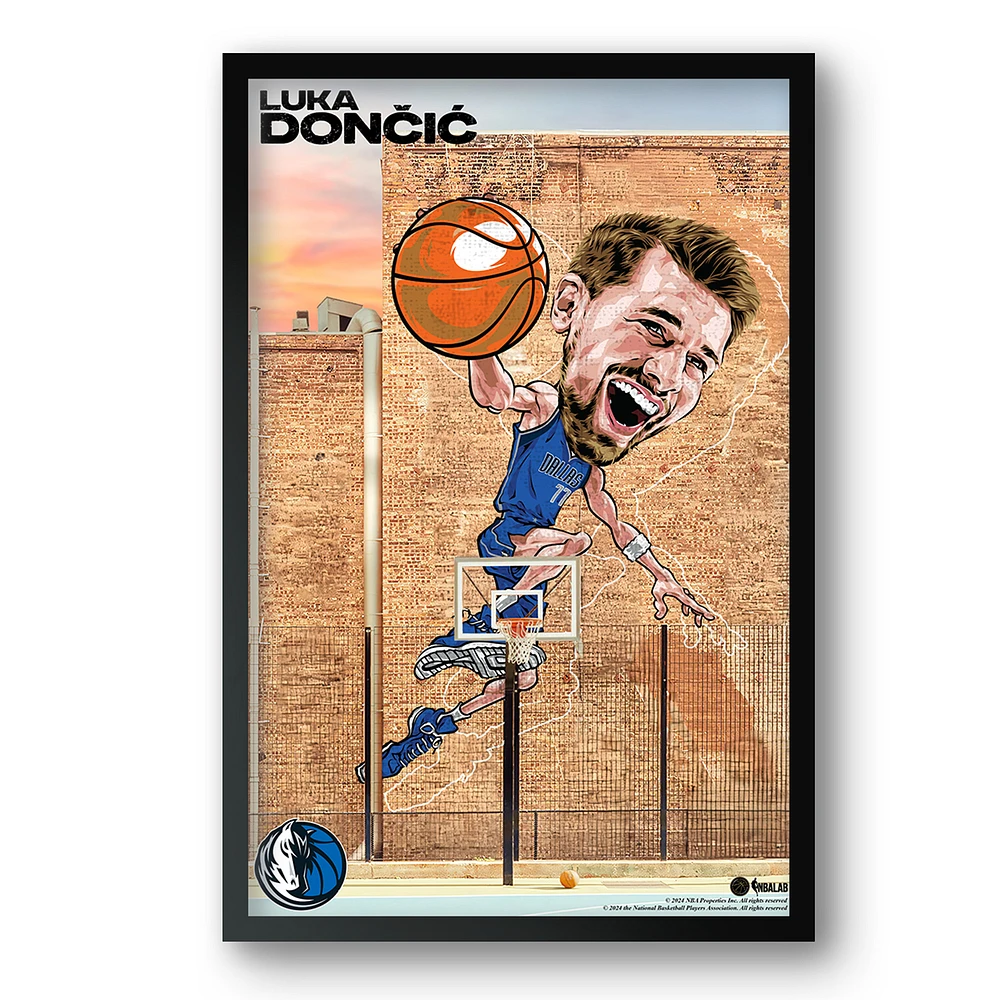 Luka Dončić Dallas Mavericks Framed 14" x 20" Player Caricature Art
