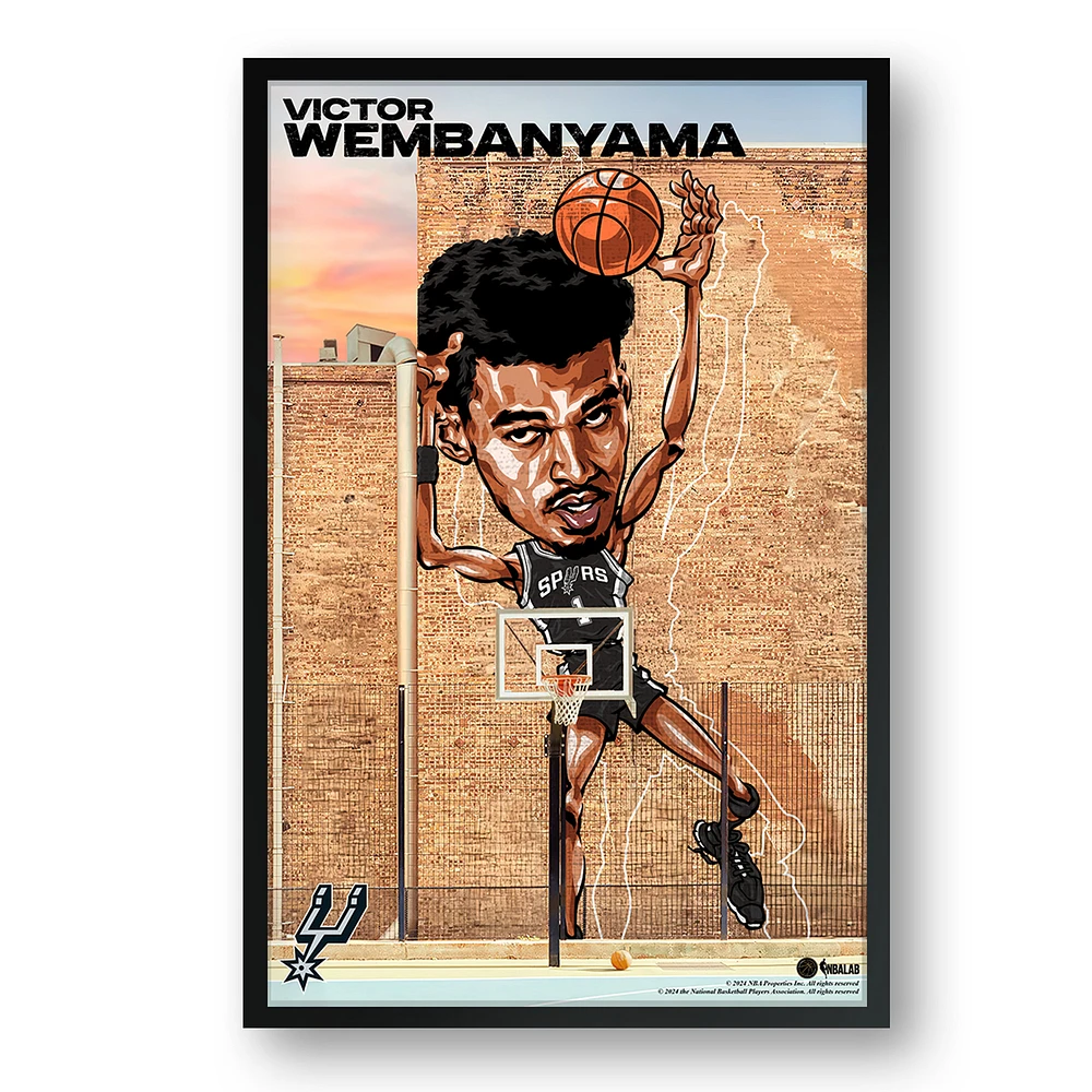 Victor Wembanyama San Antonio Spurs Framed 27" x 39" Player Caricature Art