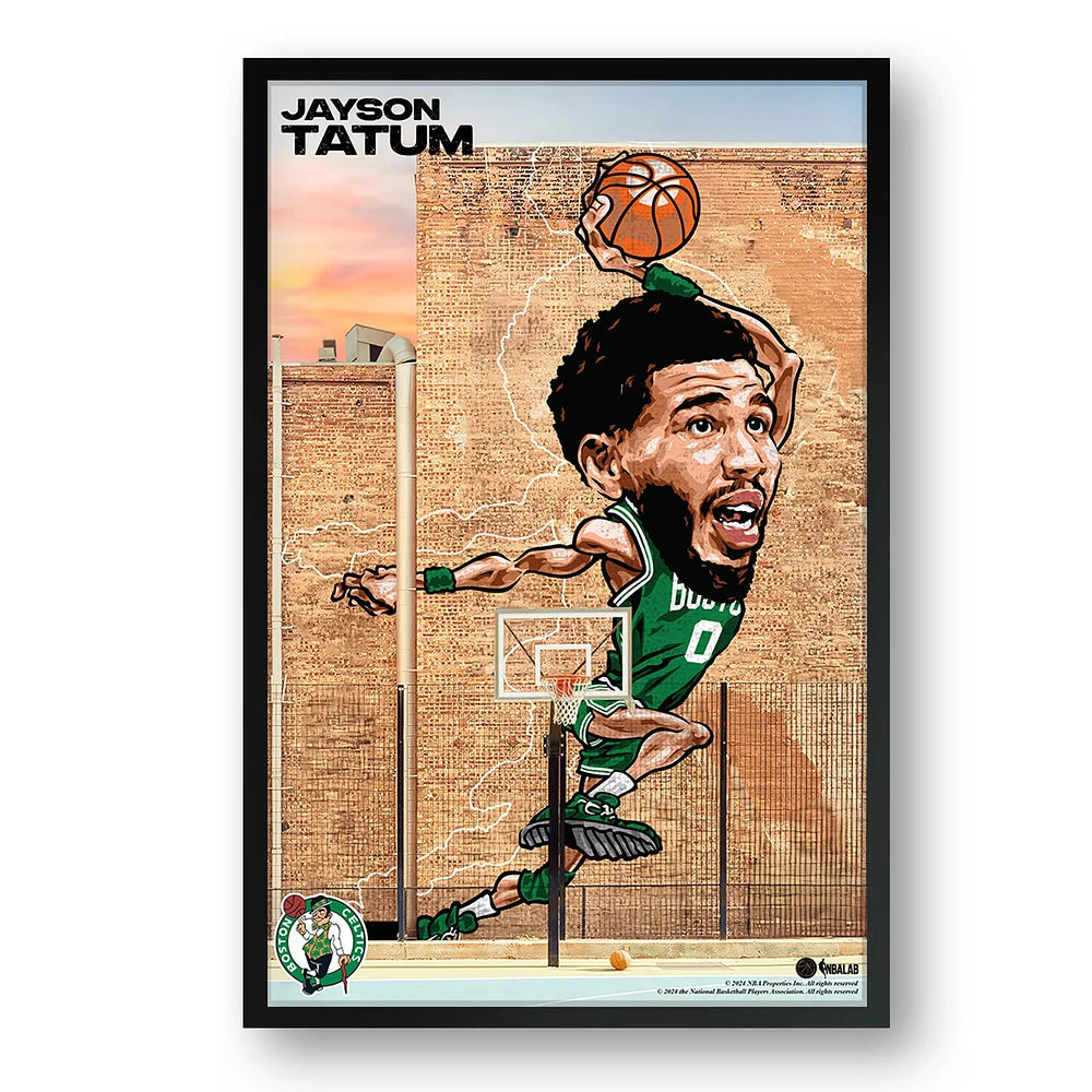 Jayson Tatum Boston Celtics Framed 27" x 39" Player Caricature Art