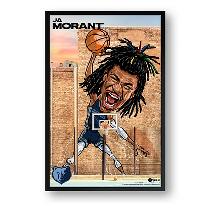 Ja Morant Memphis Grizzlies Framed 27" x 39" Player Caricature Art