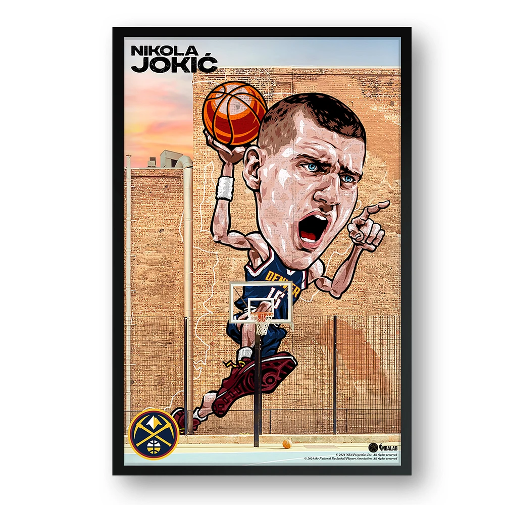 Nikola Jokic Denver Nuggets Framed 27" x 39" Player Caricature Art