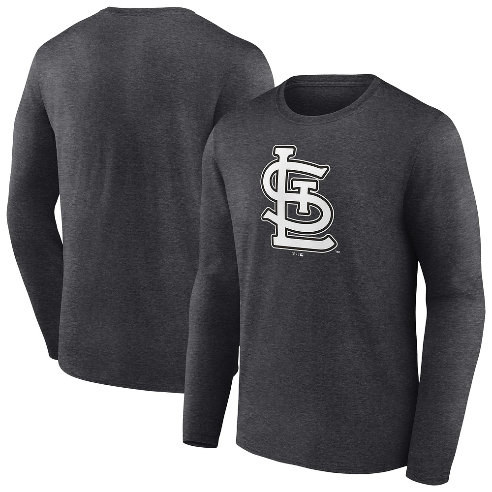 Men's Charcoal St. Louis Cardinals Monochrome Long Sleeve T-Shirt