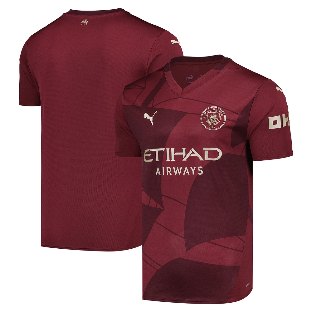 Men's Puma Burgundy Manchester City 2024/25 Third Replica Blank Jersey