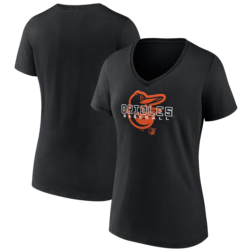 Women's Black Baltimore Orioles Stellar V-Neck T-Shirt