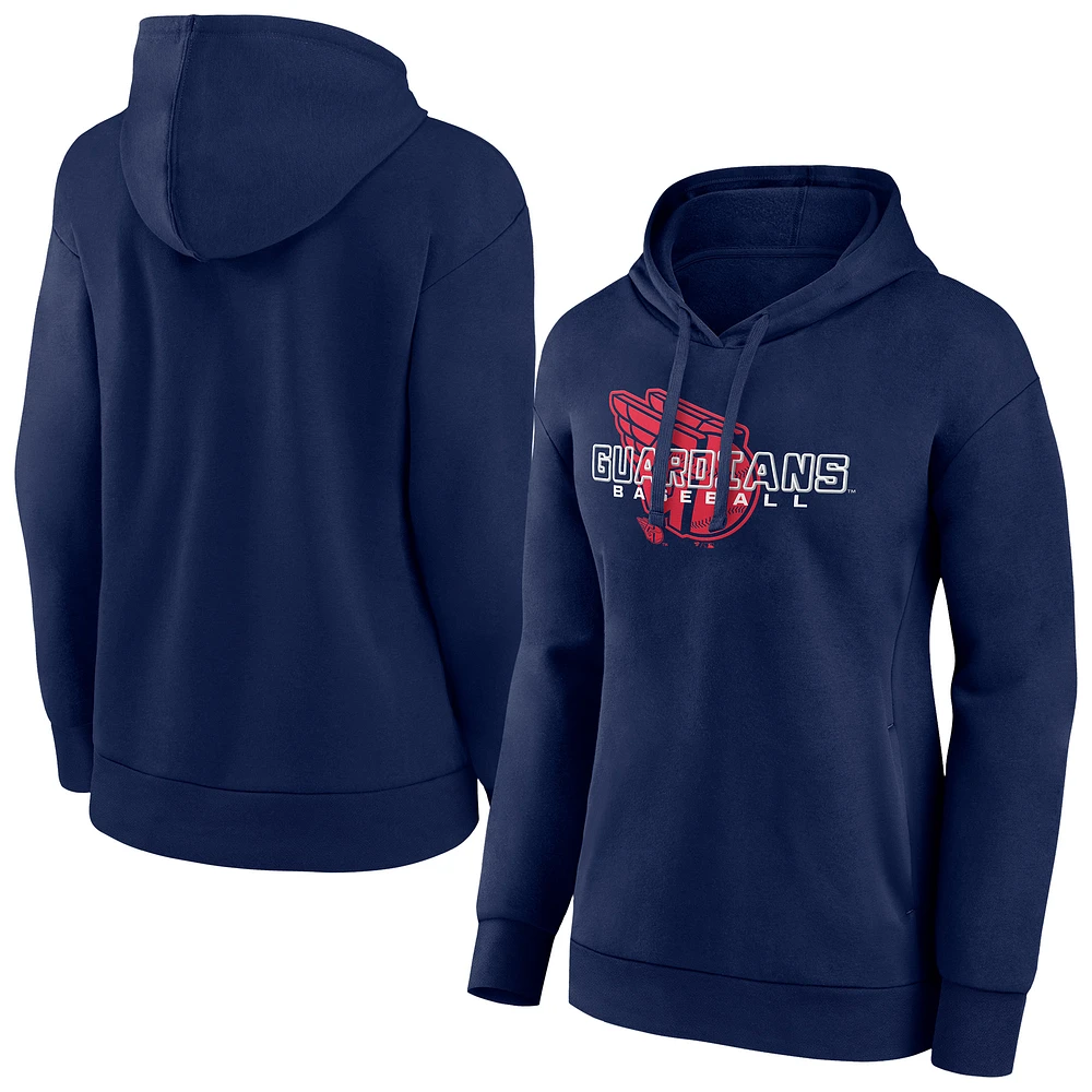 Women's Navy Cleveland Guardians Stellar Pullover Hoodie