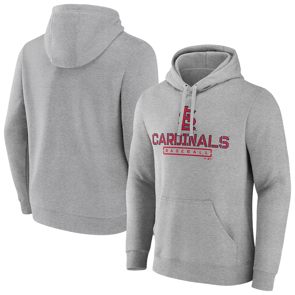 Men's Gray St. Louis Cardinals Evanston Stencil Pullover Hoodie