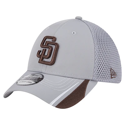 Men's New Era Gray San Diego Padres Linear 39THIRTY Flex Hat