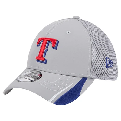 Men's New Era Gray Texas Rangers Linear 39THIRTY Flex Hat