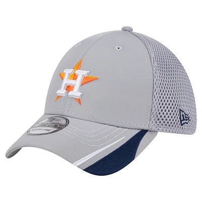 Men's New Era Gray Houston Astros Linear 39THIRTY Flex Hat