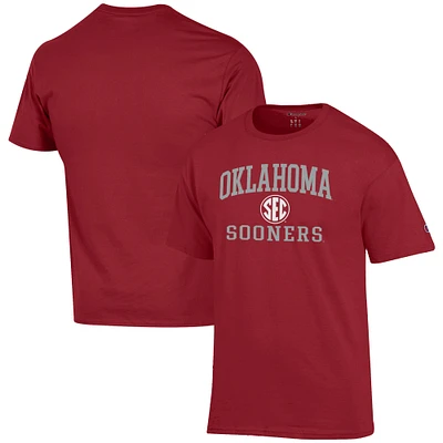 Men's Champion Crimson Oklahoma Sooners SEC T-Shirt