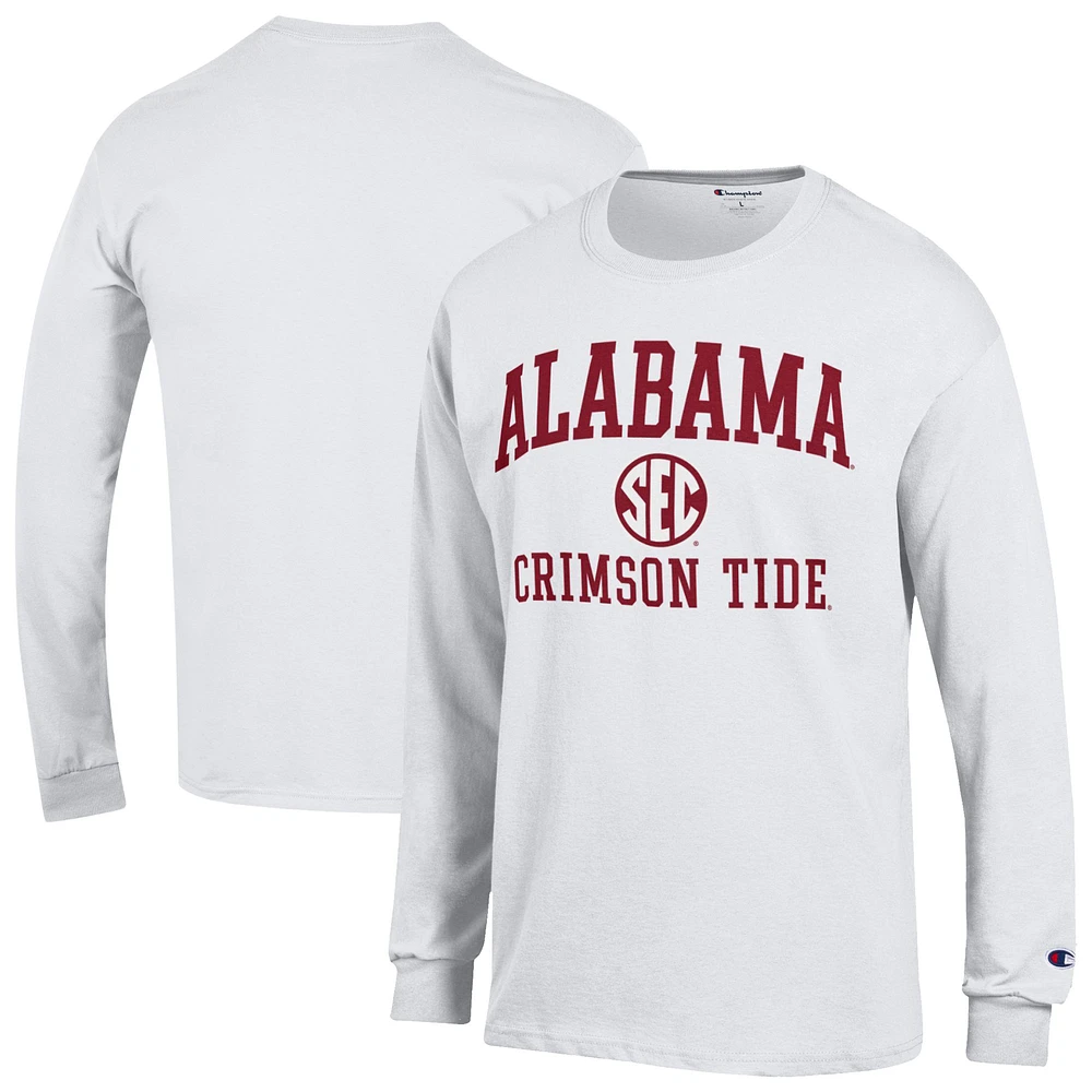 Men's Champion White Alabama Crimson Tide Team Long Sleeve T-Shirt